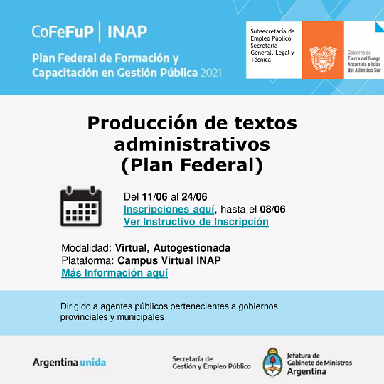 Producción de textos administrativos (Plan Federal)