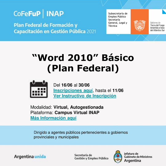 Word 2010 Básico (Plan Federal)